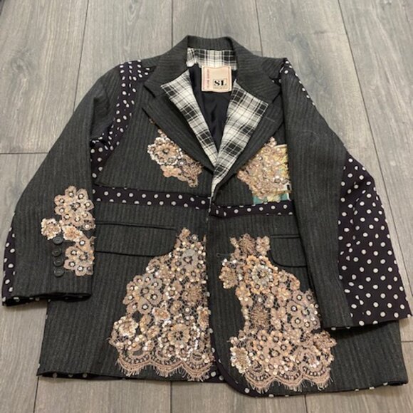 Antonio Marras Patchwork Embellished Blazer Size US M - Picture 5 of 9